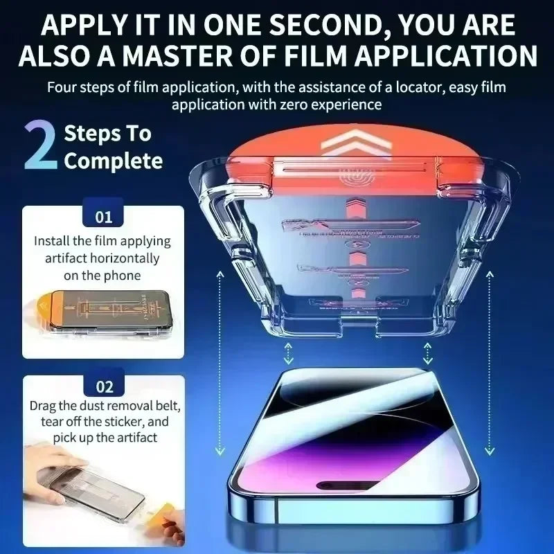 3Pcs Dust Free Installation Privacy Screen Protector For iPhone