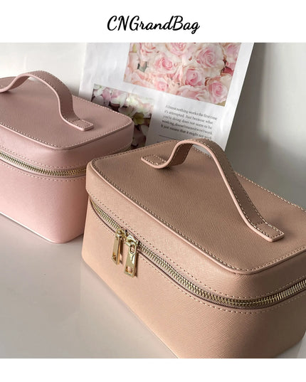 Custom Saffiano Split Leather Toiletry  Bag