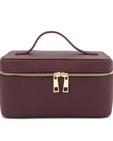 Custom Saffiano Split Leather Toiletry  Bag