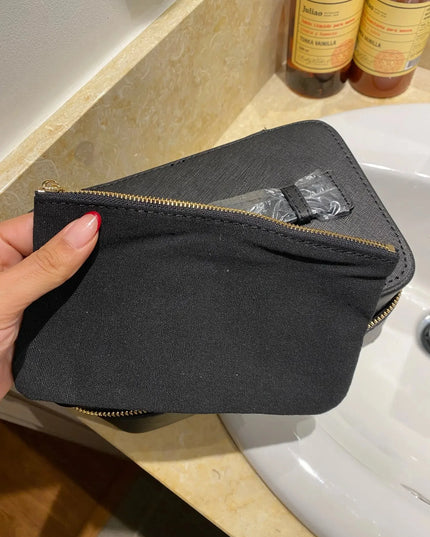 Custom Saffiano Split Leather Toiletry  Bag