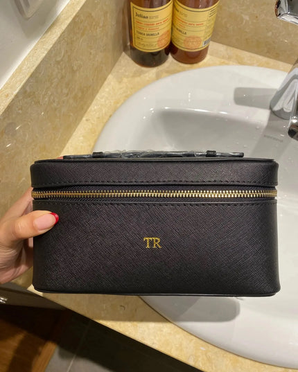 Custom Saffiano Split Leather Toiletry  Bag