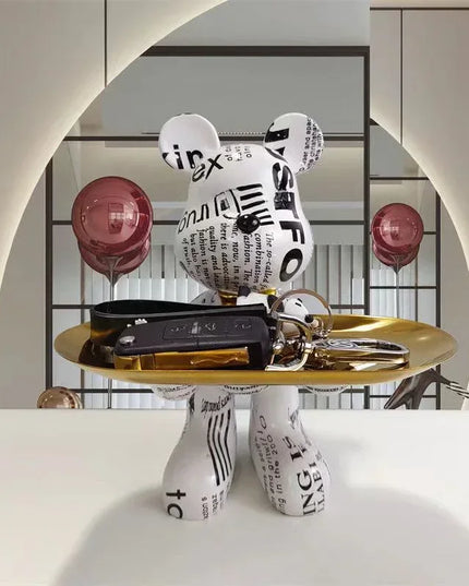 Graffiti Bear Table Storage Statue