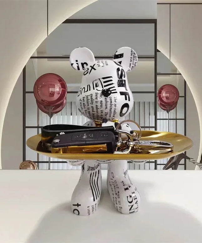 Graffiti Bear Table Storage Statue