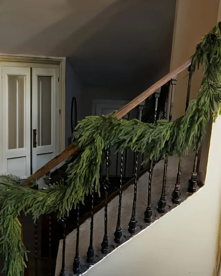 Faux Norfolk Pine Christmas Wreath/Green Garland