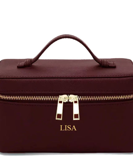 Custom Saffiano Split Leather Toiletry  Bag