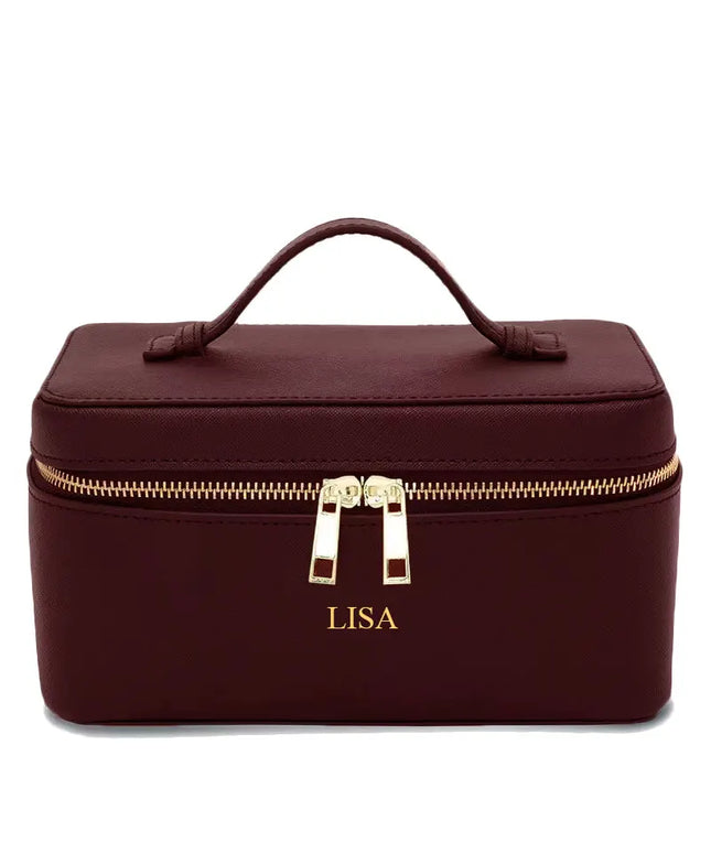 Custom Saffiano Split Leather Toiletry  Bag