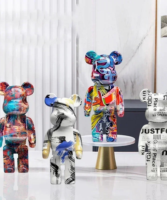 Graffiti Bear Statue Paint Block