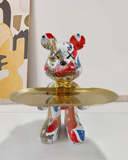 Graffiti Bear Table Storage Statue