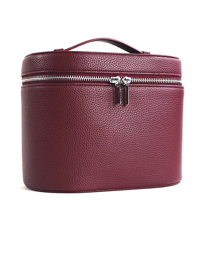 Custom leather cosmetic box with internal storage