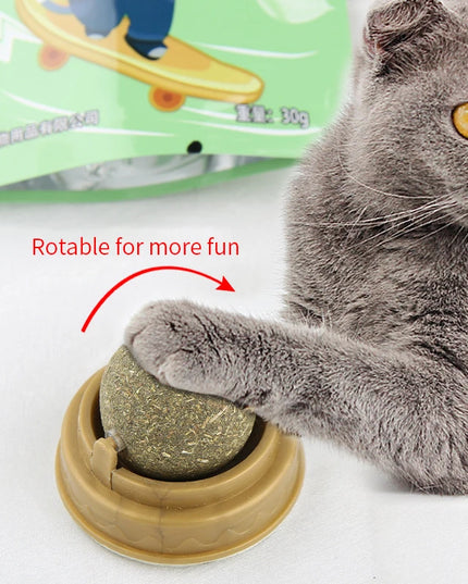 Natural Mint Grass Spinning Ball For Cats