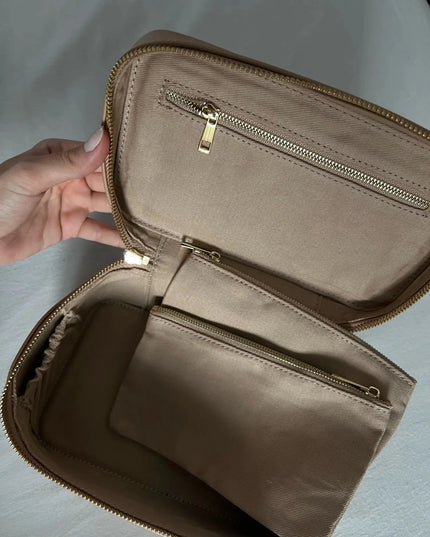 Custom Saffiano Split Leather Toiletry  Bag