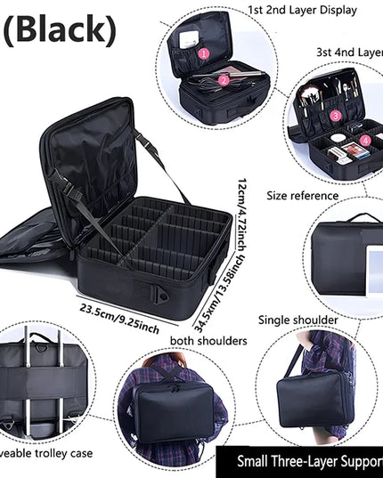 Professional Large Capacity Cosmetic &amp; Tool Case