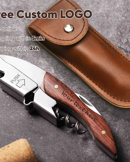 Personalised Corkscrew Engraved Wine Opener With Holster