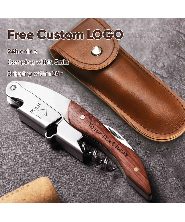 Personalised Corkscrew Engraved Wine Opener With Holster