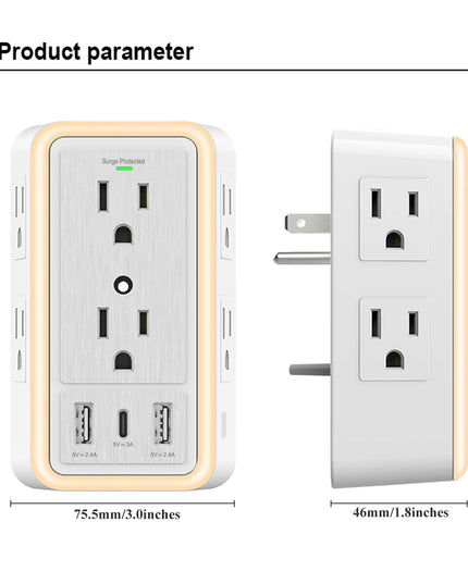USB Wall Charger Surge Protector