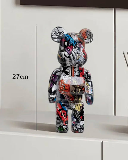 Graffiti Bear Statue Paint Block