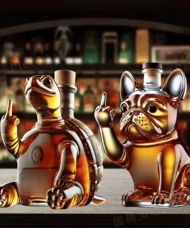 Whiskey Bottle Middle Finger Turtle