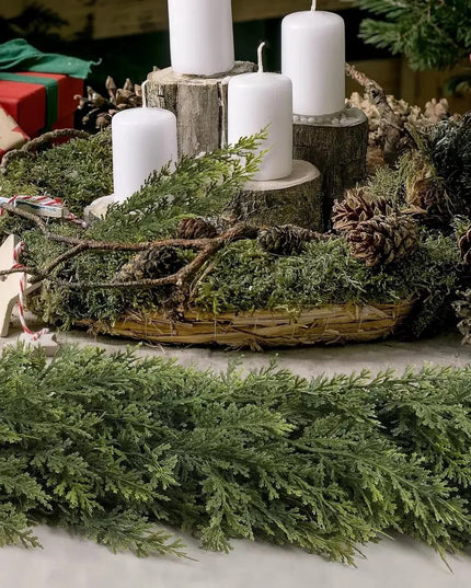 Faux Christmas Cedar Pine Garlands