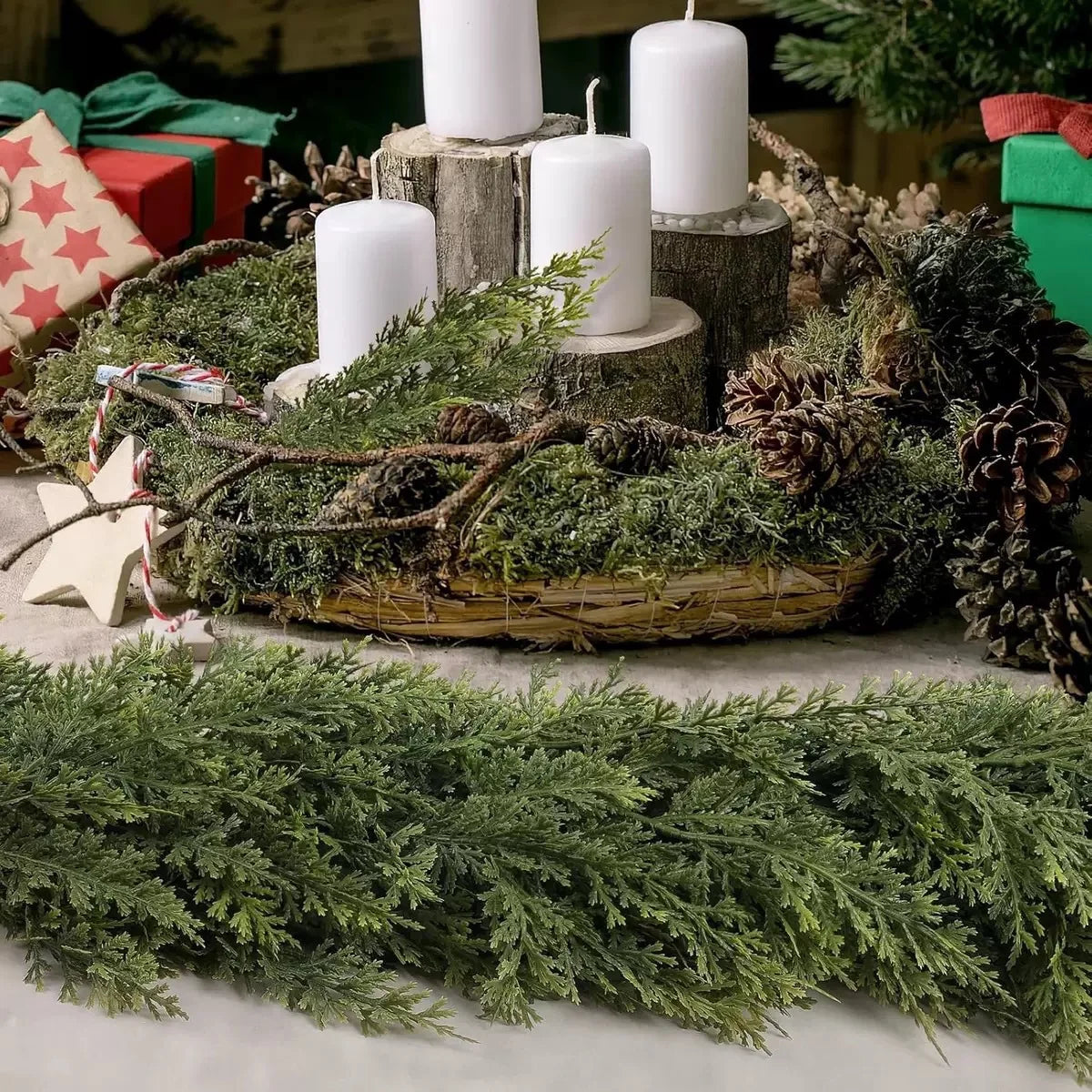 Faux Christmas Cedar Pine Garlands
