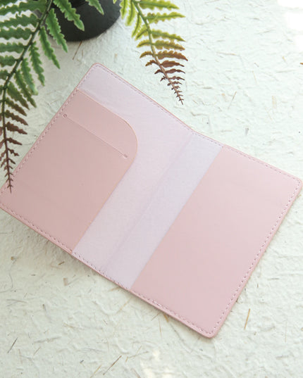 Customized Gold Monogram Name Leather Passport Cover