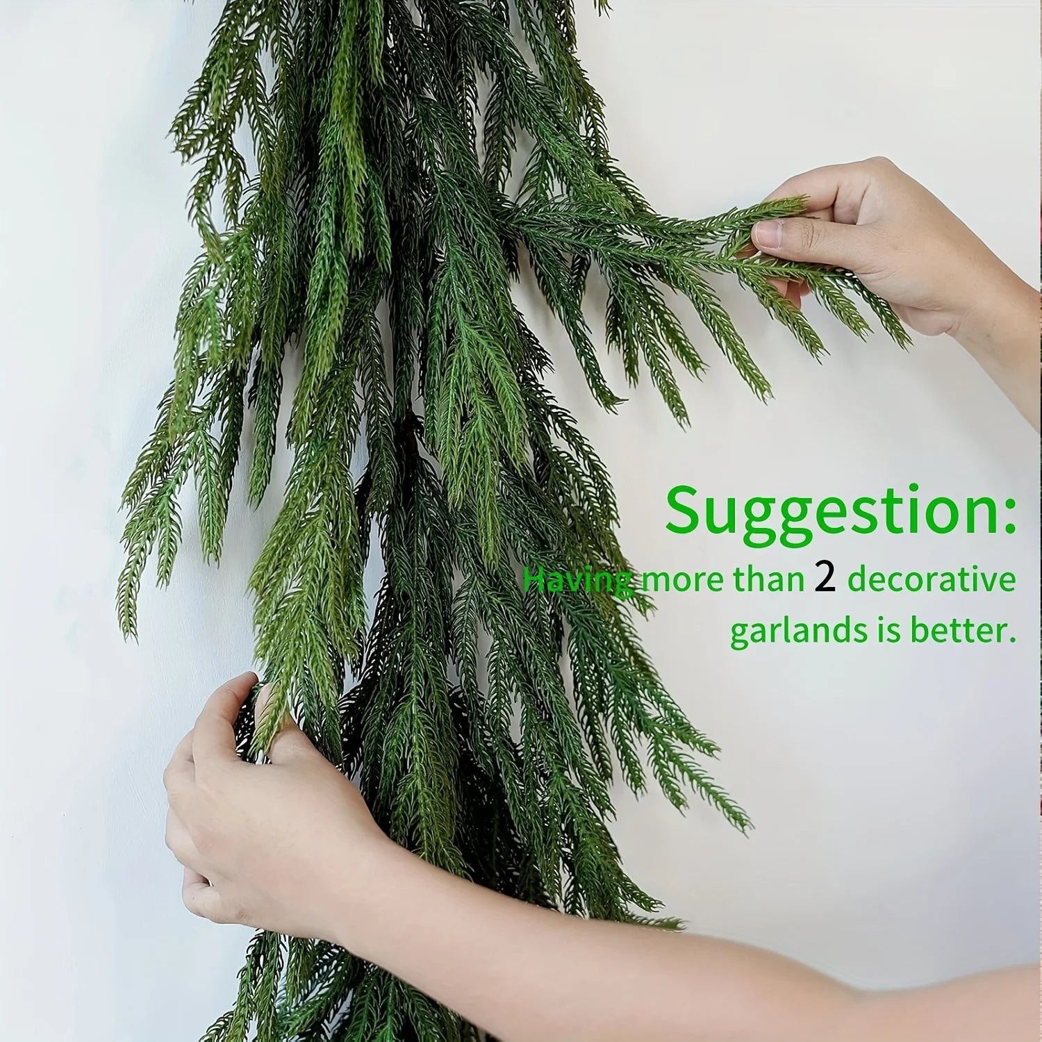 Faux Norfolk Pine Christmas Wreath/Green Garland