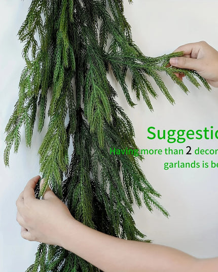 Faux Norfolk Pine Christmas Wreath/Green Garland