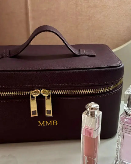 Custom Saffiano Split Leather Toiletry  Bag