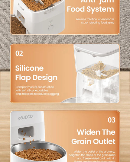 ROJECO 2L Smart WiFi Automatic Pet Feeder