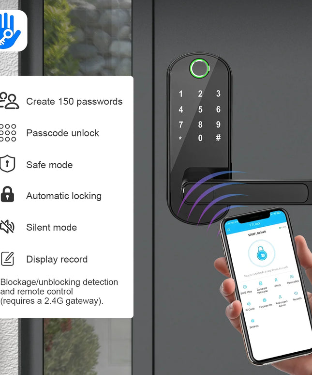 WiFi Smart Biometric Fingerprint Door Lock