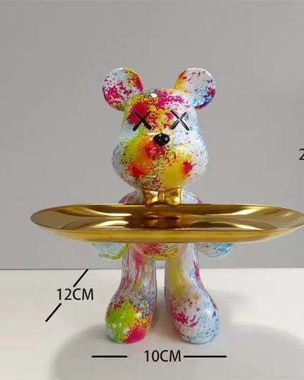 Graffiti Bear Table Storage Statue