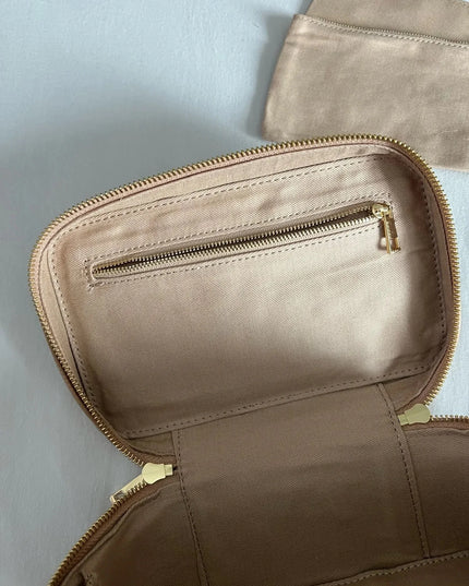 Custom Saffiano Split Leather Toiletry  Bag