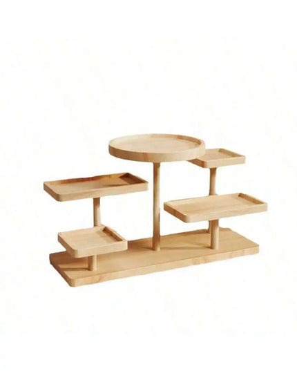 Wooden display rack with storage rack