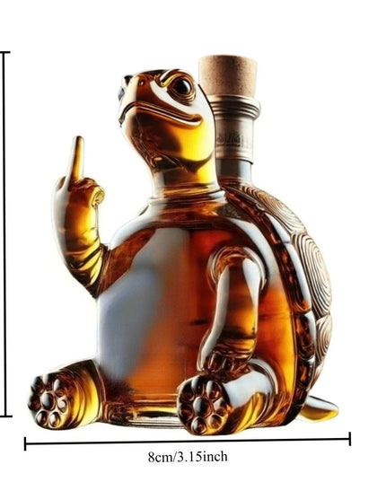 Whiskey Bottle Middle Finger Turtle