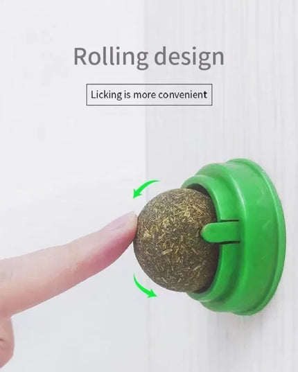 Natural Mint Grass Spinning Ball For Cats