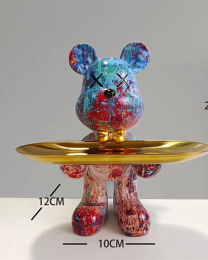 Graffiti Bear Table Storage Statue