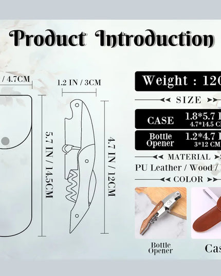 Personalised Corkscrew Engraved Wine Opener With Holster