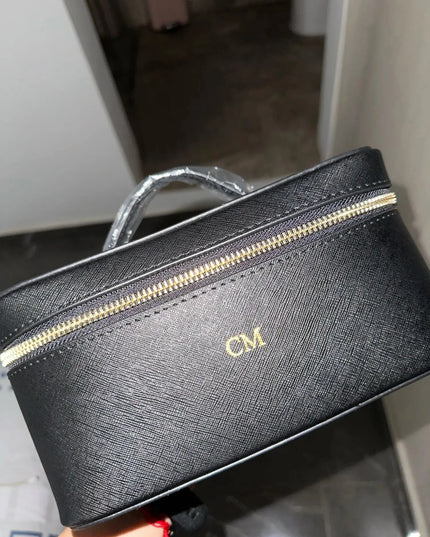 Custom Saffiano Split Leather Toiletry  Bag