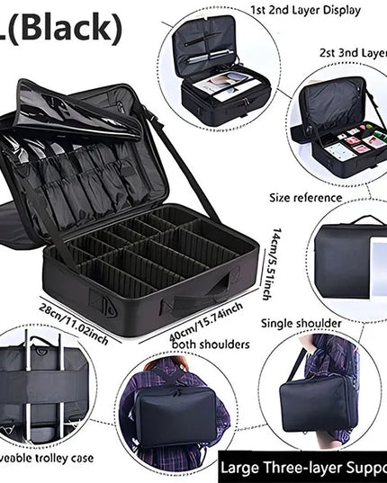 Professional Large Capacity Cosmetic &amp; Tool Case