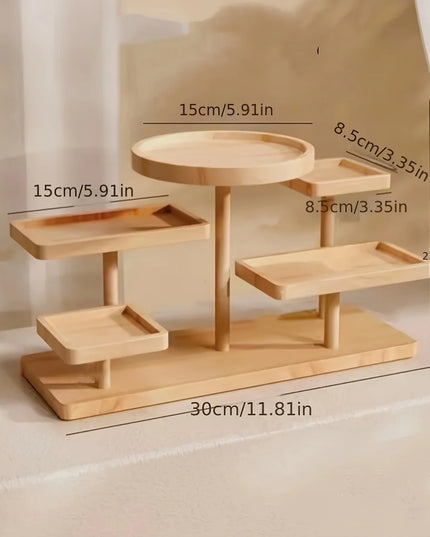 Wooden display rack with storage rack