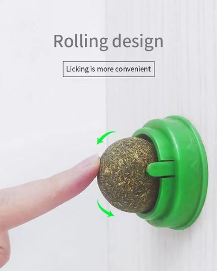 Natural Mint Grass Spinning Ball For Cats