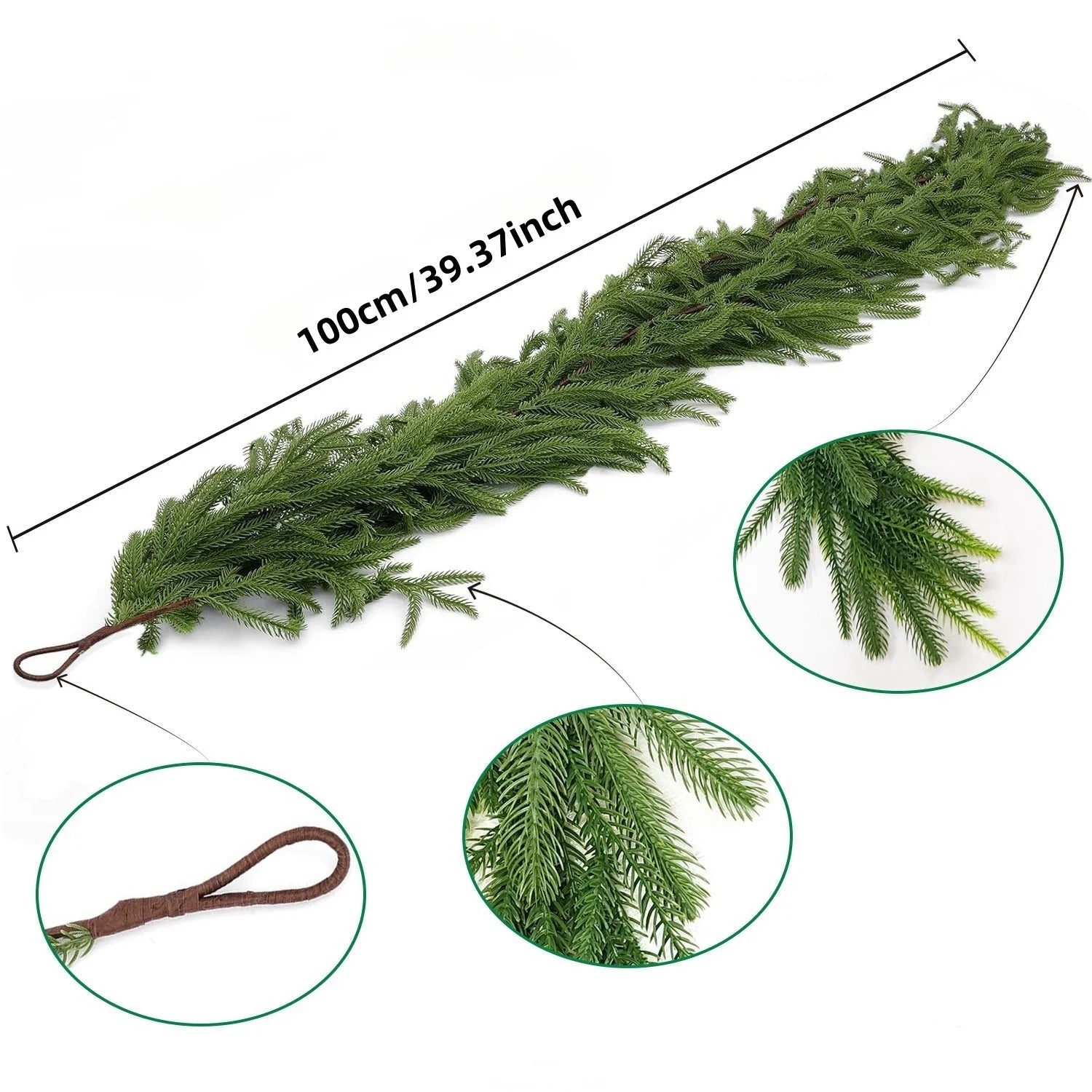 Faux Norfolk Pine Christmas Wreath/Green Garland