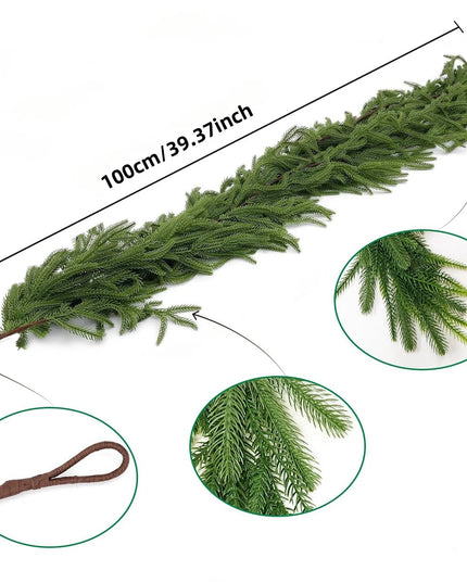 Faux Norfolk Pine Christmas Wreath/Green Garland