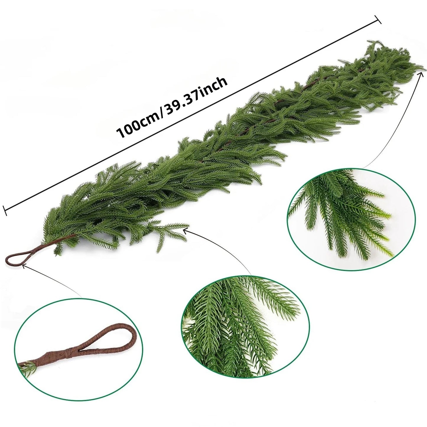 Faux Norfolk Pine Christmas Wreath/Green Garland