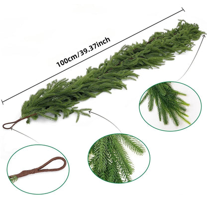 Faux Norfolk Pine Christmas Wreath/Green Garland