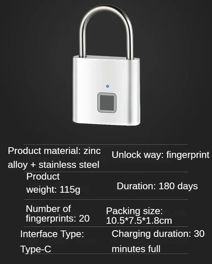 Intelligent fingerprint padlock