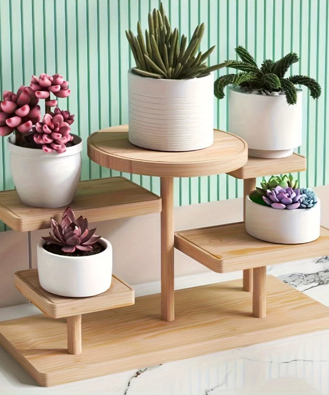 Wooden display rack with storage rack
