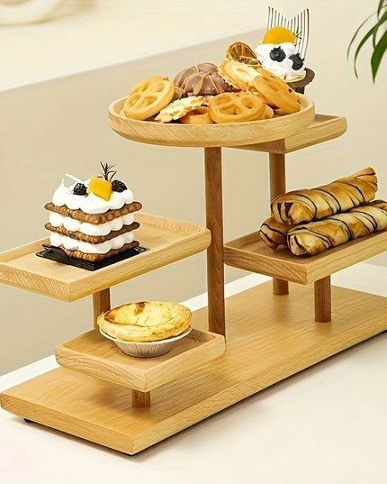 Wooden display rack with storage rack