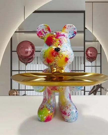 Graffiti Bear Table Storage Statue