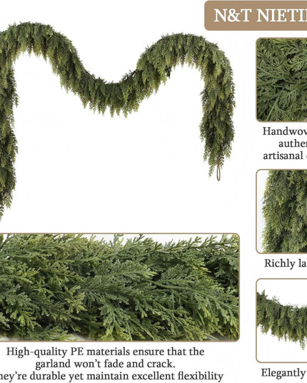 Faux Christmas Cedar Pine Garlands