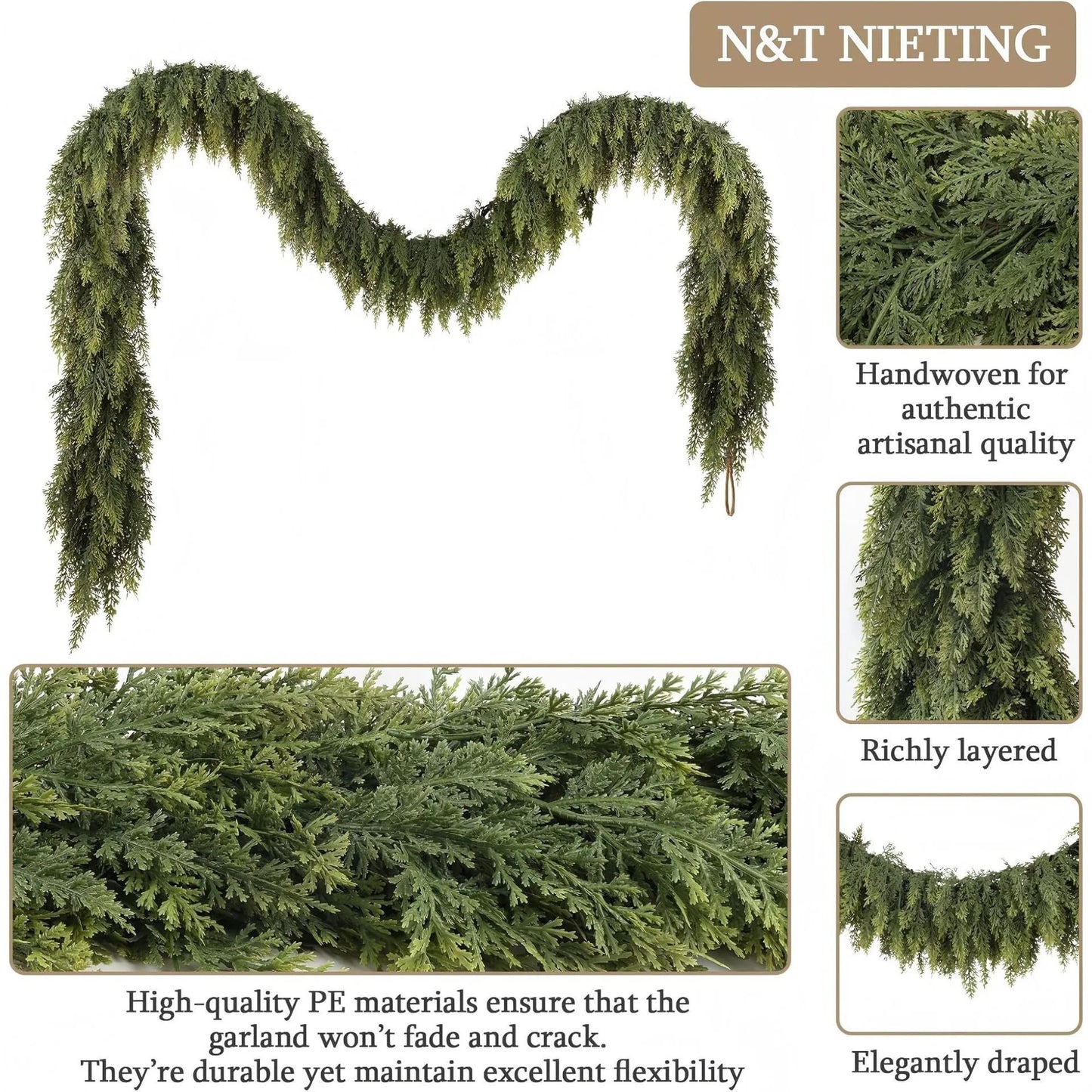 Faux Christmas Cedar Pine Garlands